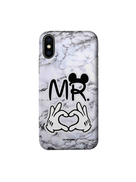 

macmerise White & Black Mrs & Mr Hearts 2 iPhone X Slim Back Case