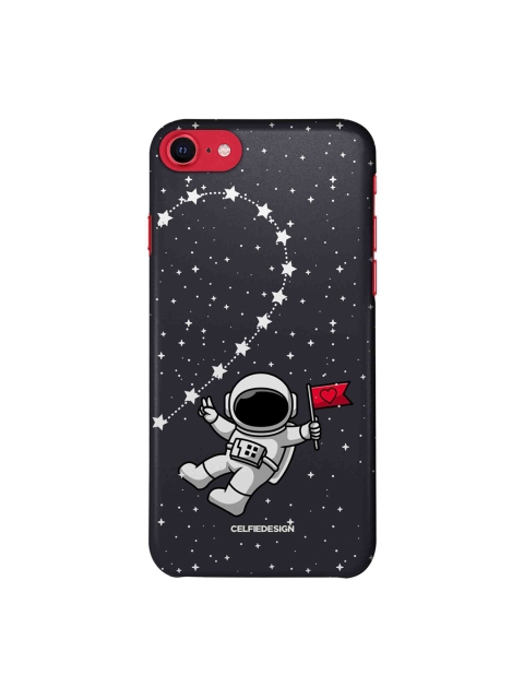 

macmerise Black & White Space Love Printed iPhone SE 2020 Slim Back Case