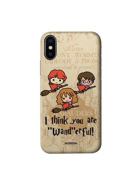 

macmerise Beige & Black Wanderful iPhone X Slim Back Case