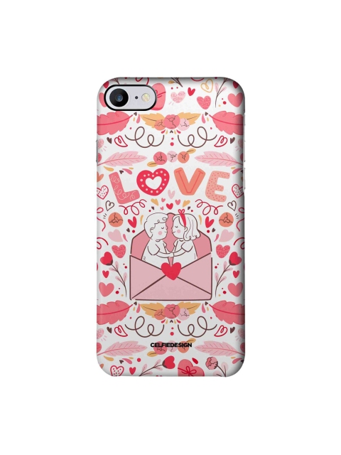 

macmerise White & Pink Love Letter Printed iPhone 7 Back Case, Multi