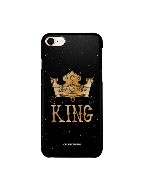 

macmerise Black & Gold Printed iPhone 8 Slim Back Case