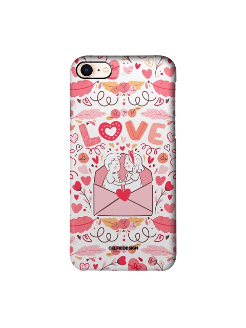 

macmerise Pink & White Love Letter Printed iPhone 8 Slim Back Case, Multi