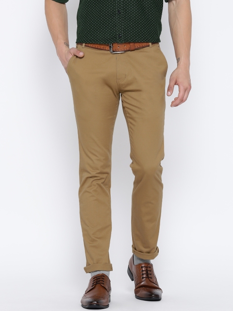 

Hubberholme Men Khaki Stretchable Slim Fit Chino Trousers