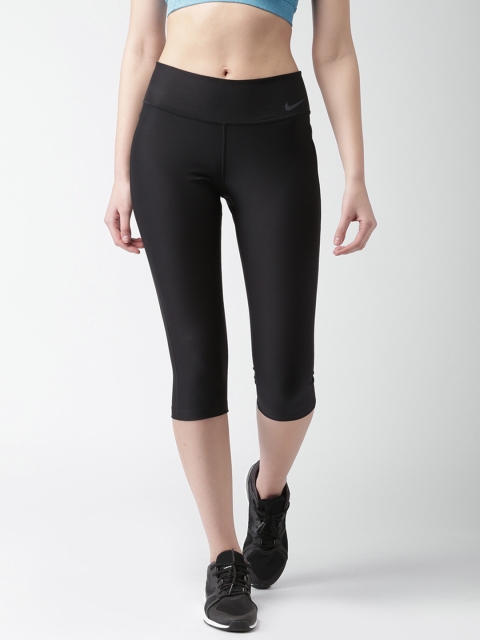 

Nike Women Black AS W NK PWR TI Poly Tight Fit Capris