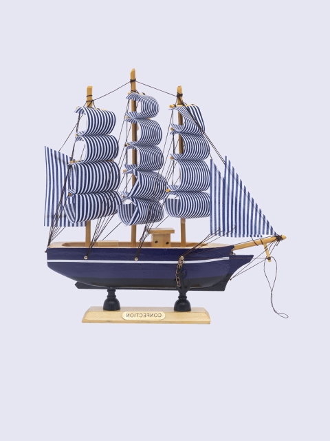 

MARKET99 Blue & Beige Wooden Decorative Boat