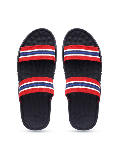 

Woakers Men Red & Blue Printed Slip-On