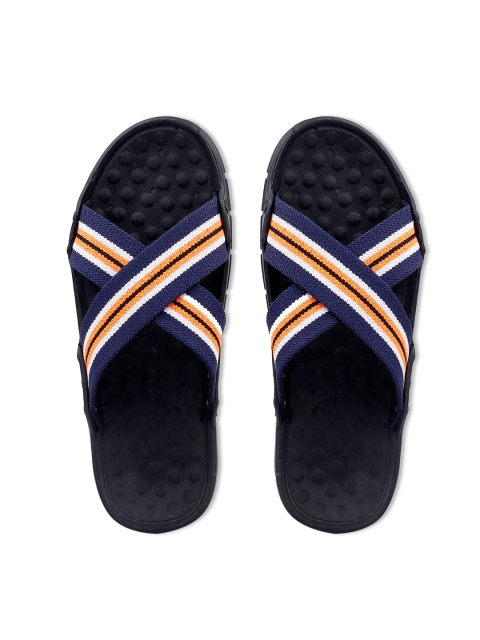 

Woakers Men Blue & Orange Printed Slip-On