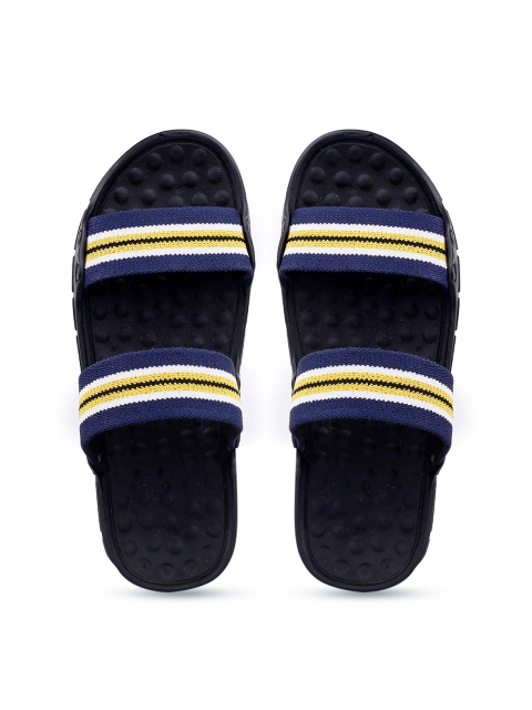 

Woakers Men Yellow & Blue Striped Slip-On