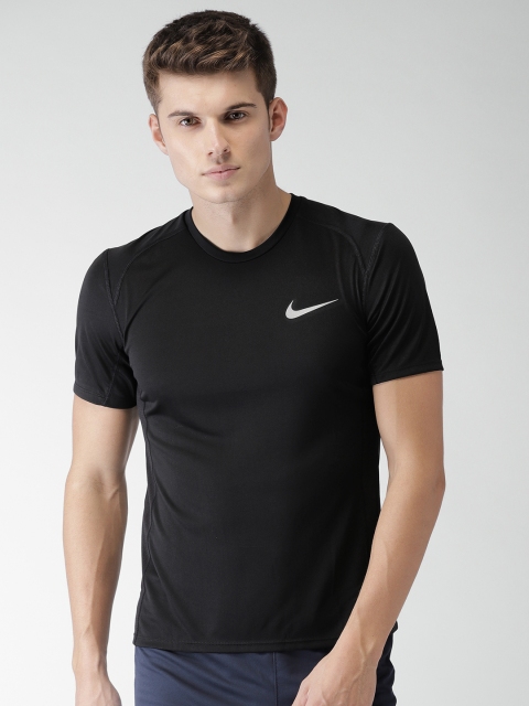 

Nike Men Black AS M NK DRY MILER TOP SS T-shirt