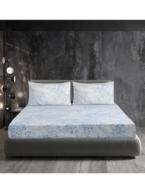 

LUSH & BEYOND Blue Ethnic Motifs Printed 300 TC King Bedsheet with 2 Pillow Covers