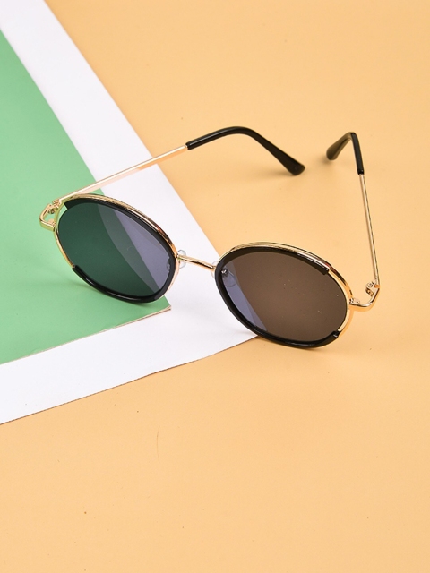 

POPLINS Kids Black Lens & Gold-Toned Round Sunglasses with UV Protected Lens GG-1032-A