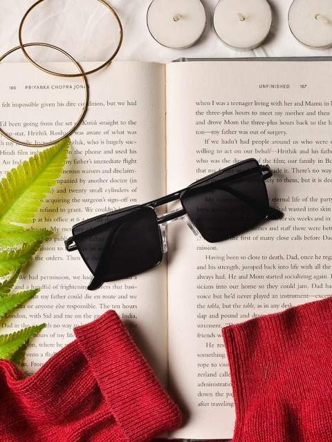 

POPLINS Kids Black Square Sunglasses with UV Protected Lens