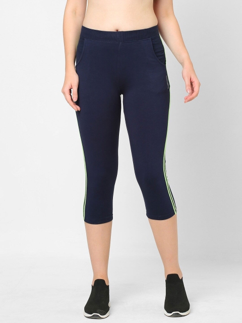 

Sweet Dreams Women Navy Blue Striped Capris