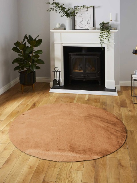 

OBSESSIONS Camel Brown Solid Centerpiece Carpet