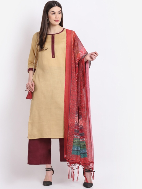 

KALINI Women Beige Kurta with Palazzos & With Dupatta