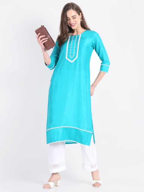 

KALINI Women Blue Kurta with Trousers