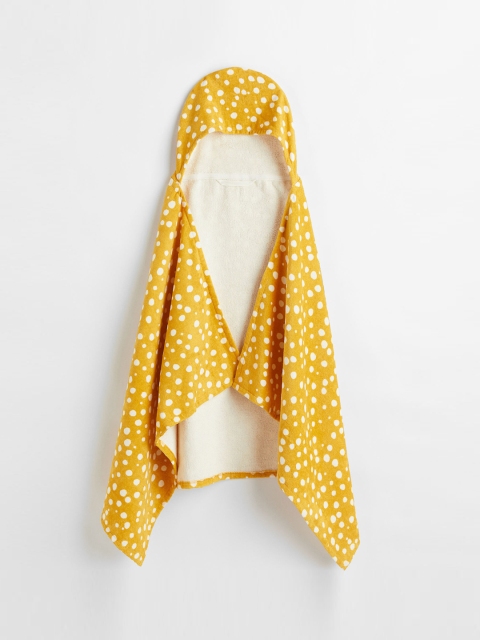 

H&M Girls Yellow & White Printed Hooded Bath Towel