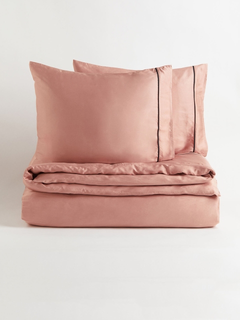 

H&M Pink Bamboo Double Duvet Cover Set