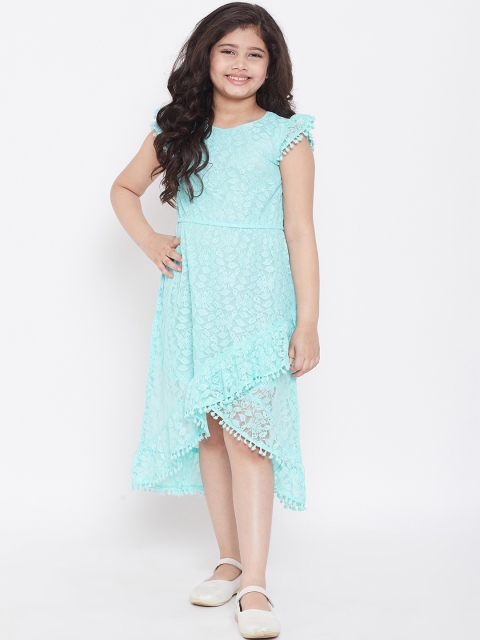 

Stylo Bug Turquoise Blue Floral A-Line Midi Dress