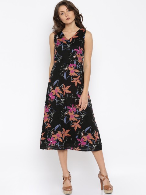 

Vero Moda Women Black Printed A-Line Dress