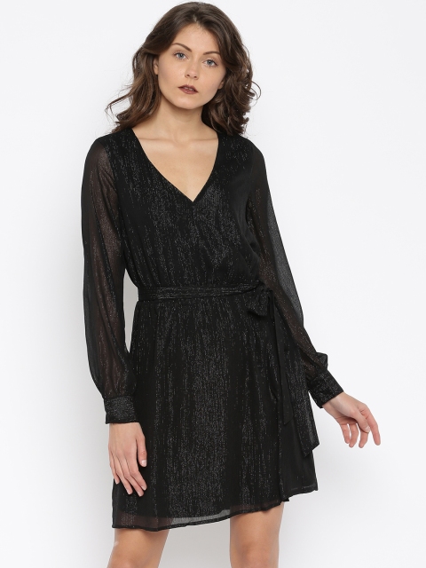 

Vero Moda Women Black Self-Design A-Line Dress