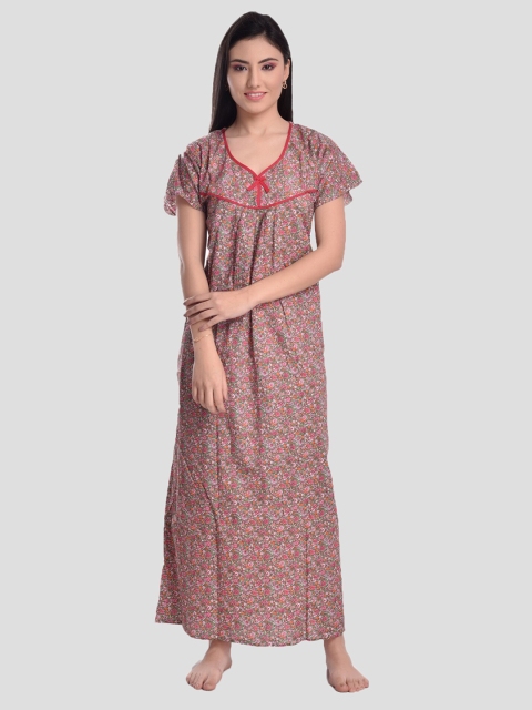

CIERGE Women Red Floral Nightdress