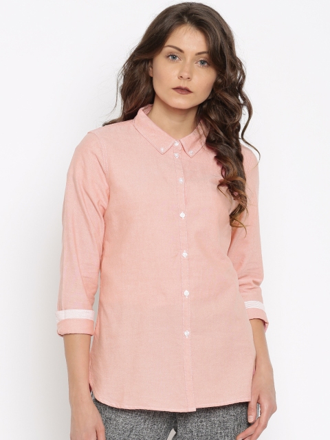 

Vero Moda Women Coral Pink Solid Casual Shirt