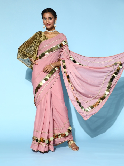 

Tikhi Imli Solid Saree, Rose