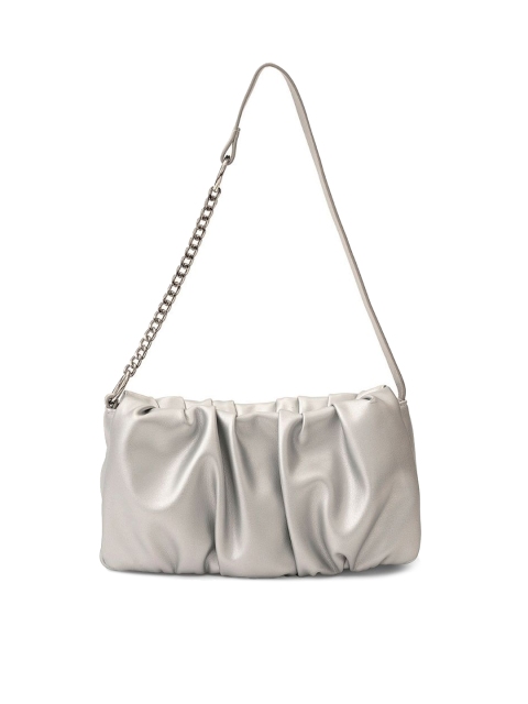 

MIRAGGIO Silver-Toned PU Structured Sling Bag with Tasselled