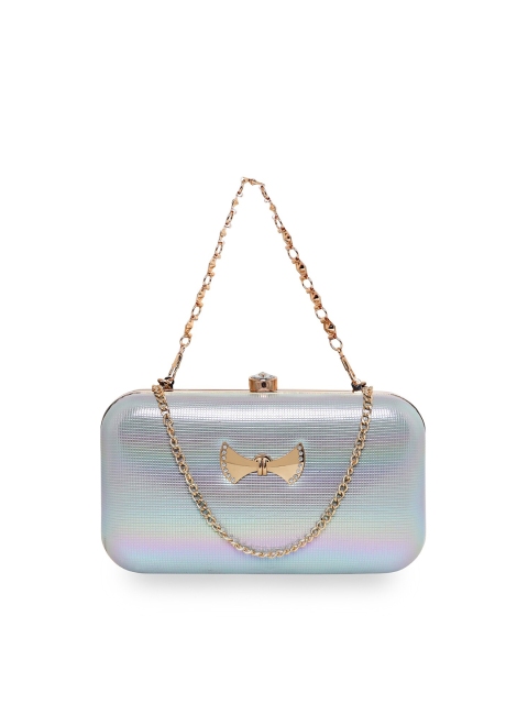 

ESBEDA Women Silver Embellished Clutch With Chain Strap