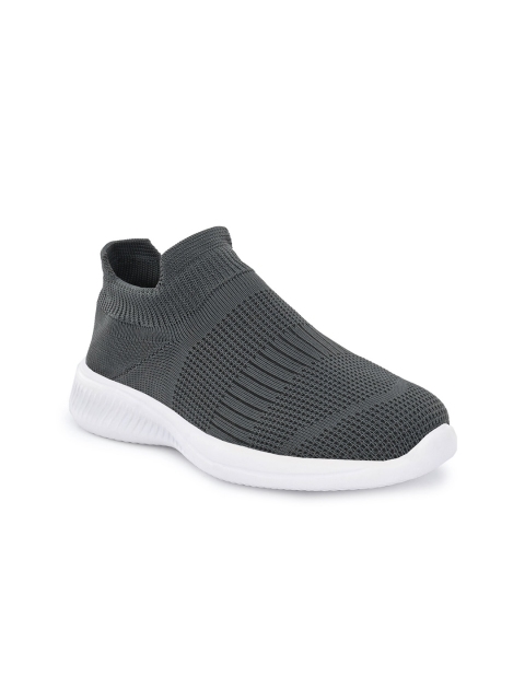 

Ferraiolo Men Grey Woven Design Slip-On Sneakers