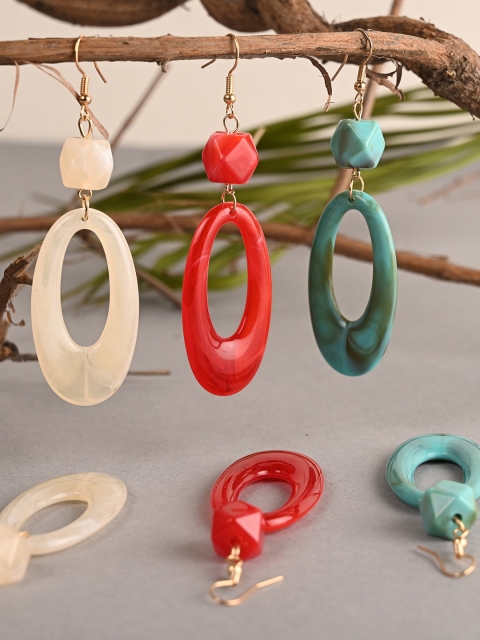 

BuckleUp Multicoloured Contemporary Drop Earrings, Multi