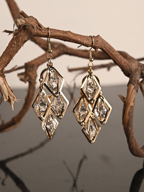 

BuckleUp Gold-Toned Contemporary Drop Earrings