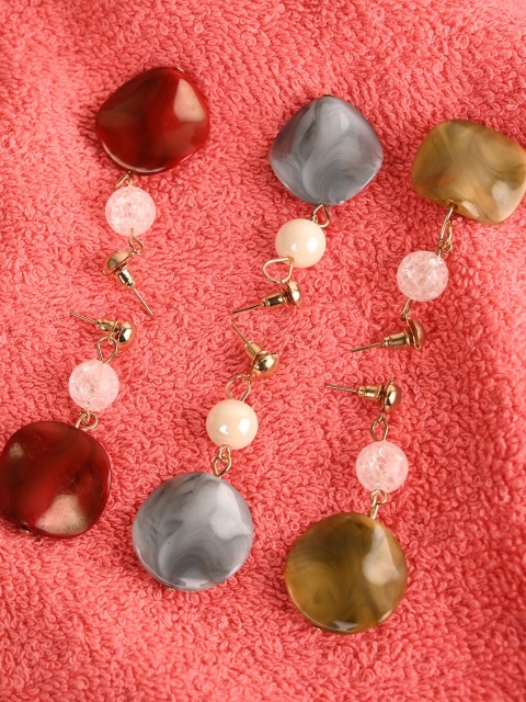 

BuckleUp Multicoloured Contemporary Drop Earrings, Multi