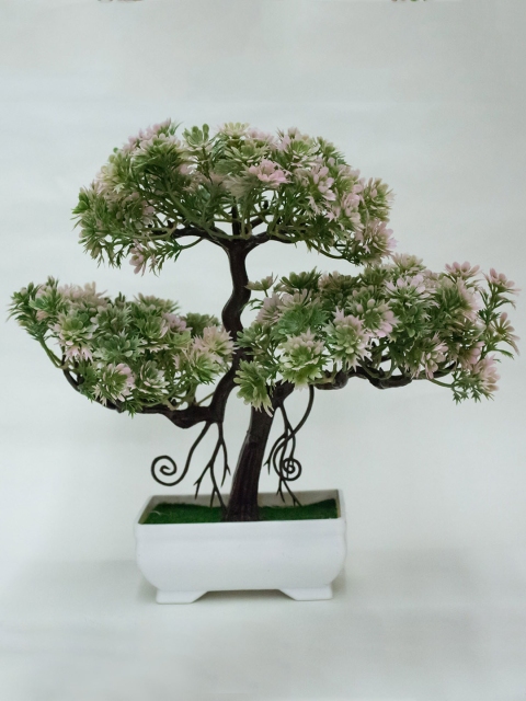 

AMFLIX Pink & Green Bonsai Artificial Flowers & Plants With Pot