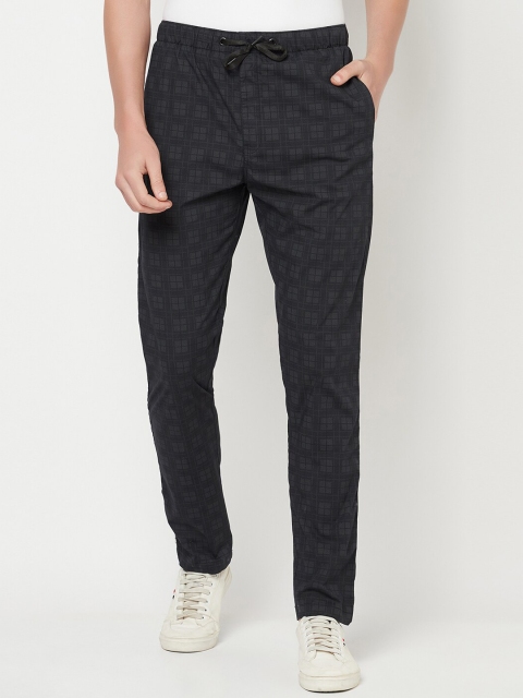 

Octave Men Black Checked Track Pants