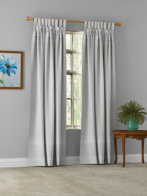 

EK BY EKTA KAPOOR White & Gold-Toned Geometric Printed Door Curtain
