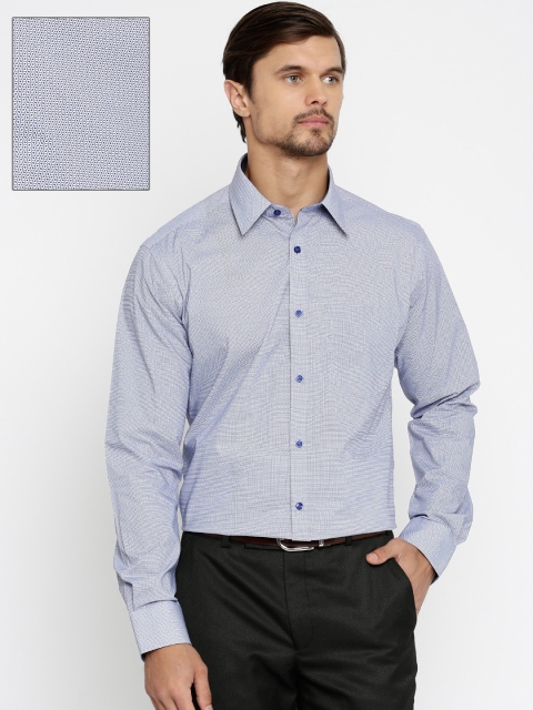 

Park Avenue Men Blue & White Slim Fit Printed Formal Shirt