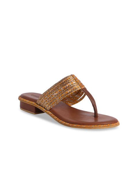 

ERIDANI Women Brown T-Strap Flats