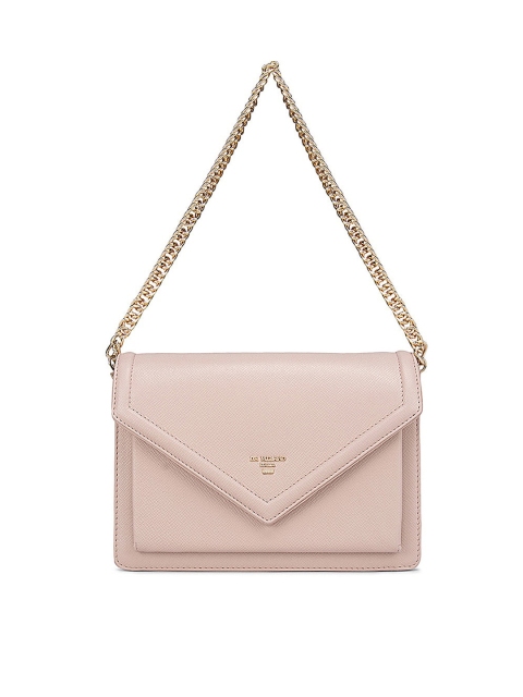 

Da Milano Women Pink Solid Leather Structured Sling Bag with Tasselled