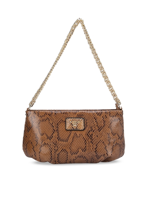 

Da Milano Brown Textured Leather Structured Hobo Bag