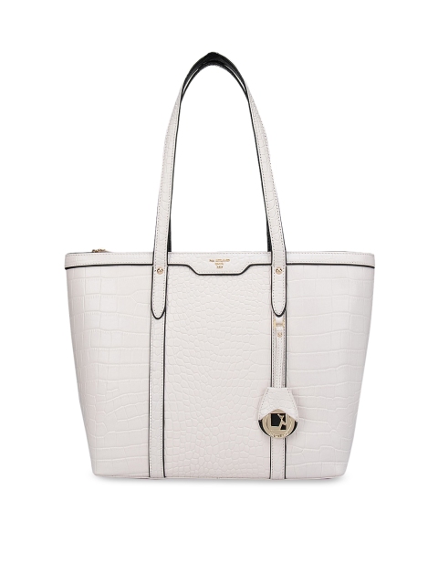 

Da Milano Off White Animal Textured Leather Structured Shoulder Bag