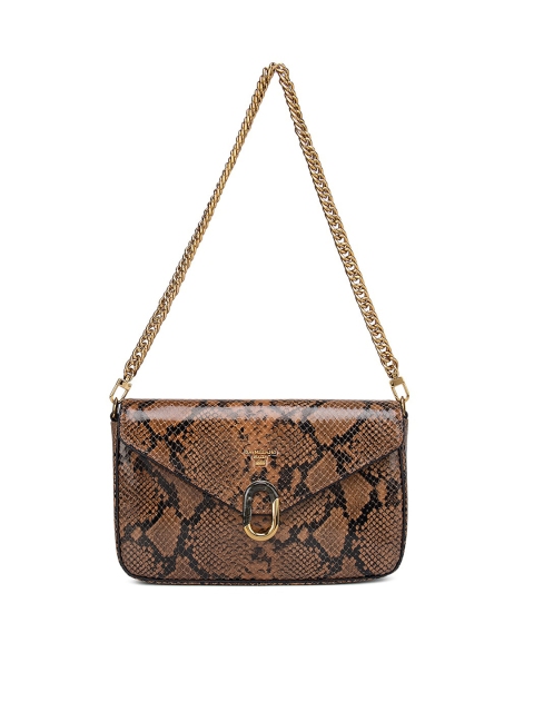 

Da Milano Brown Animal Textured Leather Structured Sling Bag