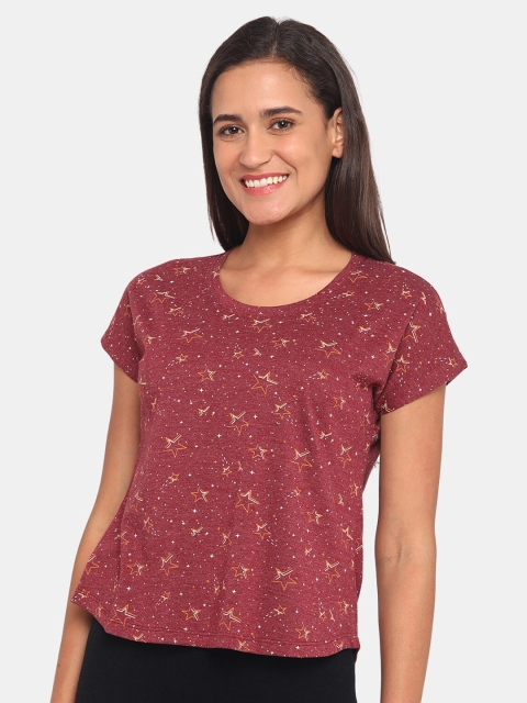 

Rosaline by Zivame Red Geometric Print Top