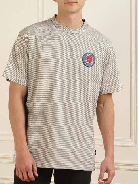 

Ted Baker Men White Drop-Shoulder Sleeves Removable Chest Patch Loose T-shirt