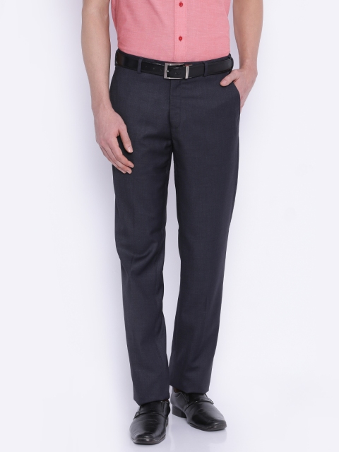 

Raymond Men Blue Self-Design Contemporary Fit Formal Trousers