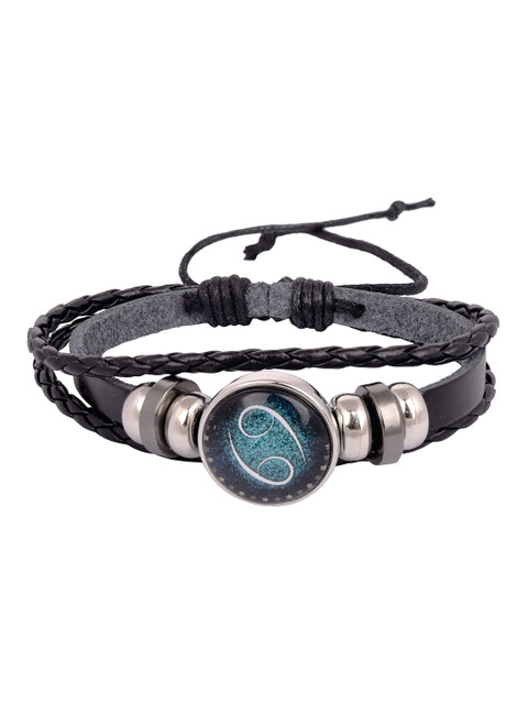 

Arendelle Unisex Black & Blue Leather Multistrand Bracelet