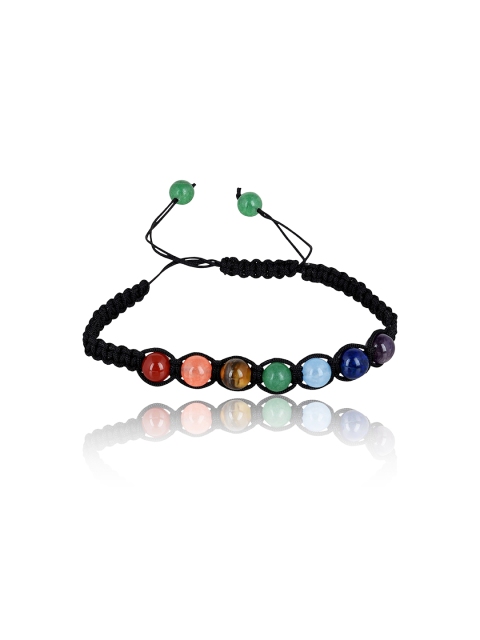 

Arendelle Unisex Black & Green Natural Gem Semi Precious Stone Wraparound Bracelet