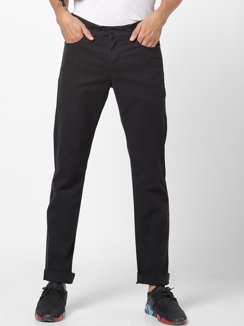 

SPYKAR Men Black Cotton Trousers