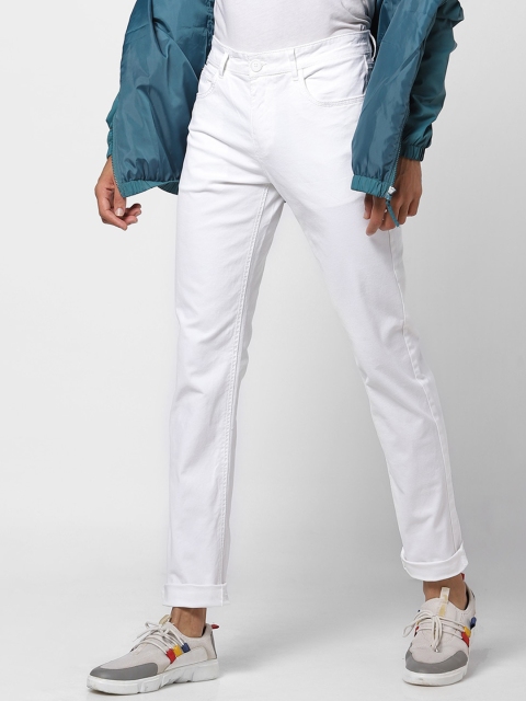 

SPYKAR Men White Cotton Chinos Trousers